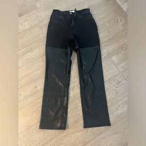 Jean/leather 90s high rise pant